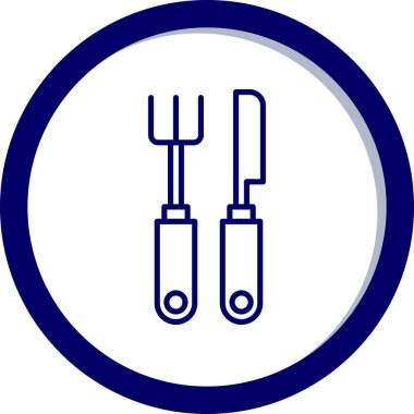 çatal ve kaşık ikon vektör çizimi