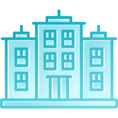 Bina. Web simgesi basit illüstrasyon