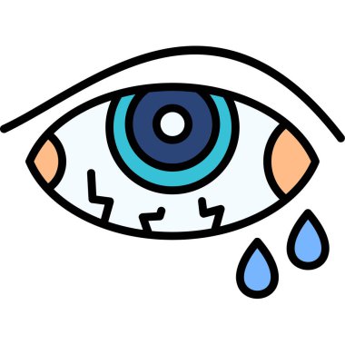 Göz damlası ikonu. Web için göz vektör simgelerinin özet çizimi