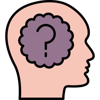 beyin ikonu vektör illüstrasyonu