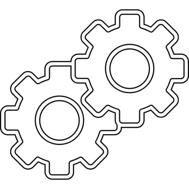 Cogwheel ayarları teçhizat simgesi ana hat biçiminde