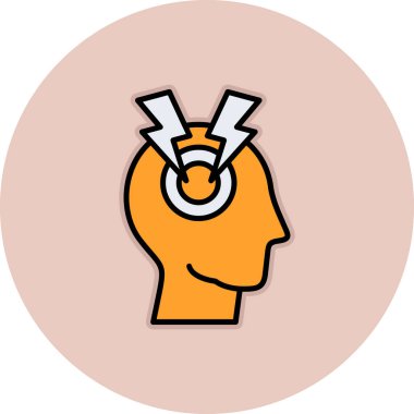 Beyin. Web simgesi basit illüstrasyon