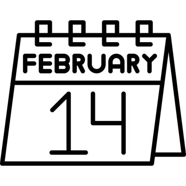 14 Şubat tarih simgesi tasarımı