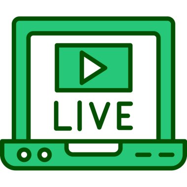 canlı yayın simgesi vektör illüstrasyonu