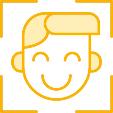 Mutlu çocuk yüzü ikonu. beyaz üzerinde izole edilmiş mutlu çocuk yüz vektör simgesi rengi