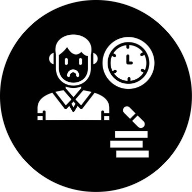 Saat simgesi olan bir adamın vektör çizimi