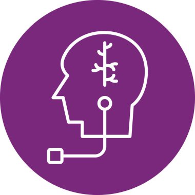 Beyin. Web simgesi basit illüstrasyon