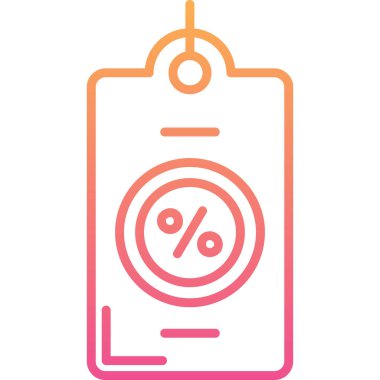 İndirim etiketi simgesi, ince çizgi tasarımı, özet çizim vektörü web tasarımı.