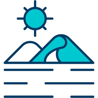 Bir dağ simgesinin vektör illüstrasyonu