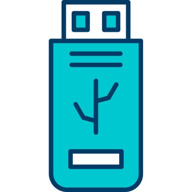Bir usb sürücüsü simgesinin vektör çizimi