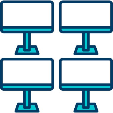 Bilgisayar monitörü simgesi. vektör illüstrasyonu