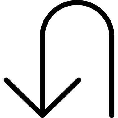 ok aşağı ok simgesi dış hat biçiminde