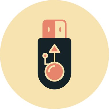 usb flash disk simgesi, vektör illüstrasyonu