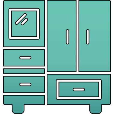 Dolap. Web simgesi basit illüstrasyon