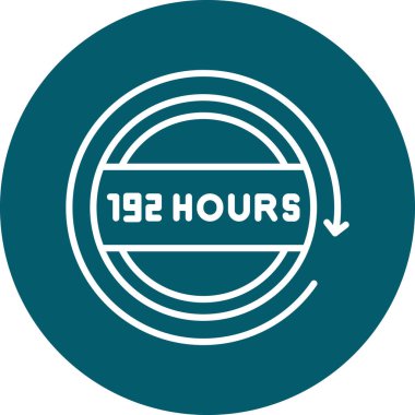 14: 7 saat servis yuvarlak vektör tasarım resmi