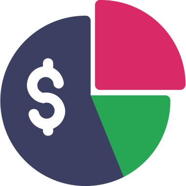 Dolar düz vektör simgesi