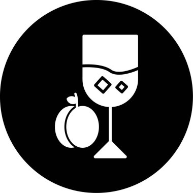 şarap cam ikonu vektör illüstrasyonu