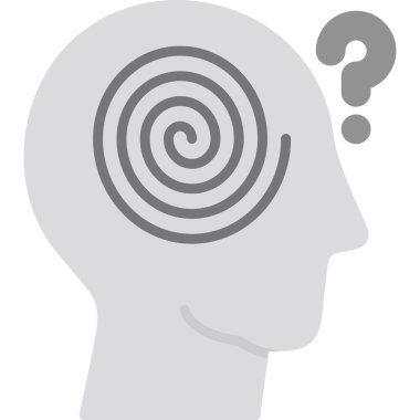 Beyaz zemin üzerinde soru işareti, illüstrasyon, vektör olan beyin.