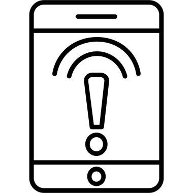 Anahat biçiminde uyarı cep telefonu simgesi