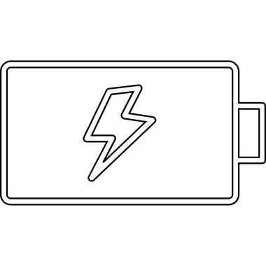 Elektrikli pil simgesi. Web için elektrik pili vektör simgesinin özet çizimi