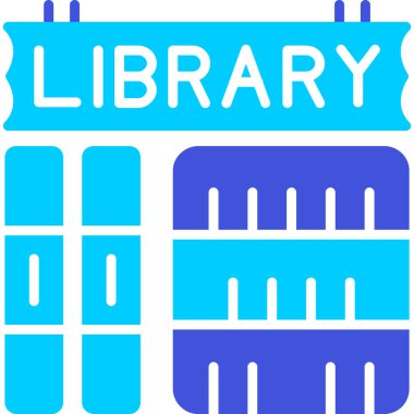 Kütüphane. Web simgesi basit illüstrasyon