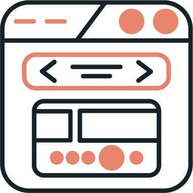 tarayıcı web simgesi, vektör illüstrasyonu