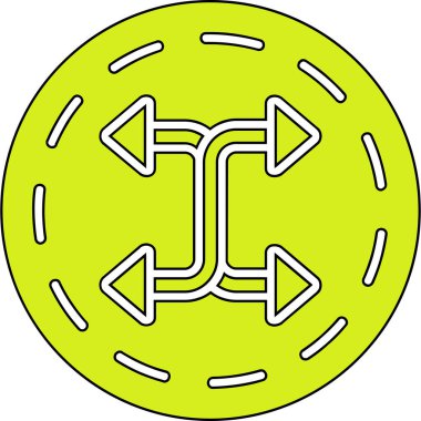 Bir karikatür ve yuvarlak simgenin vektör çizimi