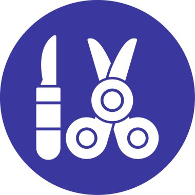 Makas. Web simgesi basit illüstrasyon