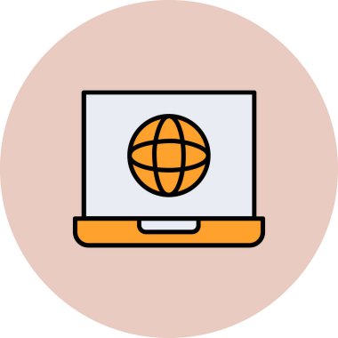 Bilgisayar. Web simgesi basit illüstrasyon