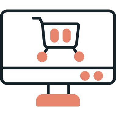 Alışveriş arabası. Basit resimleme