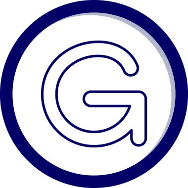 G harfi simgesinin vektör illüstrasyonu