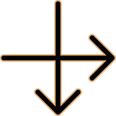 ok sol kontur simgesi doldurulmuş dış hat biçimi