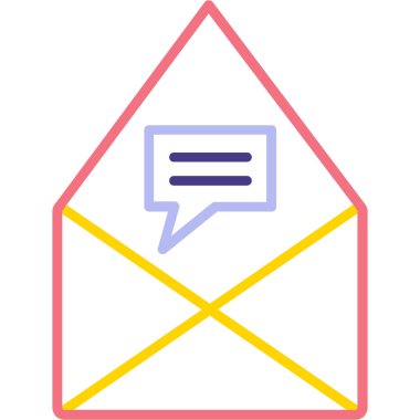 e- posta simgesi ve vektör illüstrasyonu beyaz arkaplanda izole edildi