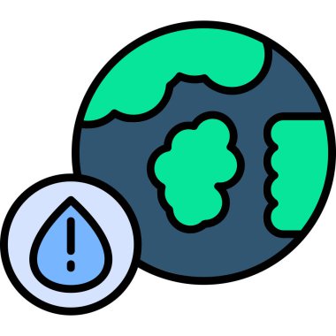 küresel kirlilik simgesi. Genel kirlilik vektör simgesinin ana hatlarını düz izole et