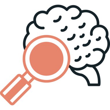 Beyin. Web simgesi basit illüstrasyon