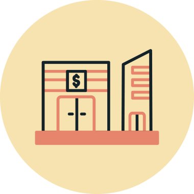 Bina. Web simgesi basit illüstrasyon