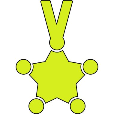 Madalyanın çizgi film ikonunun vektör çizimi