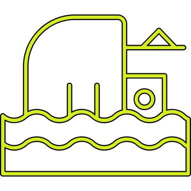 Bir fabrika simgesinin vektör illüstrasyonu