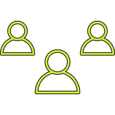 İnsanlar ikonu. Web için insan vektör simgelerinin özet çizimi