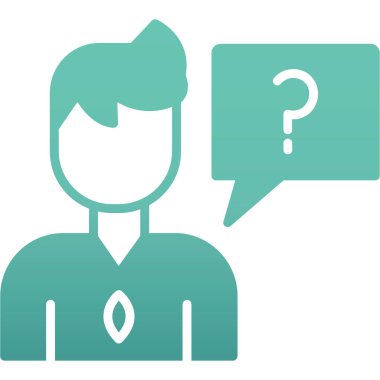 Soru işareti adam. Web simgesi basit illüstrasyon