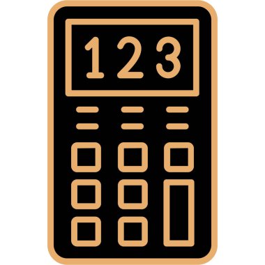 hesap makinesi düz simgesi beyaz arka plan, vektör, illüstrasyon izole