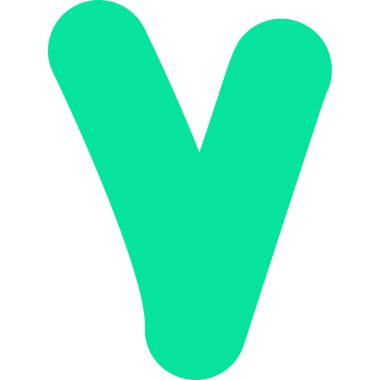 v işareti düz simgesi, yeşil renk, beyaz arkaplan üzerinde izole