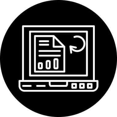 Bir dizüstü bilgisayar simgesinin vektör illüstrasyonu