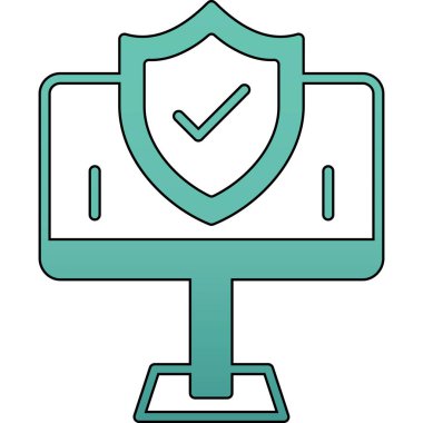 Kalkan. Web simgesi basit illüstrasyon