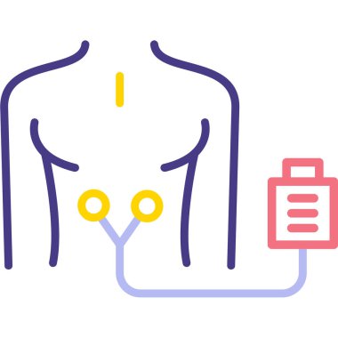 kalp göğsü modern simge, vektör illüstrasyonu