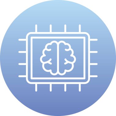 Beyin. Web simgesi basit illüstrasyon