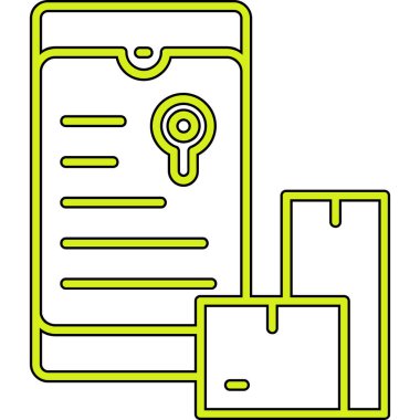 Yeşil ve beyaz bir ikonun vektör illüstrasyonu