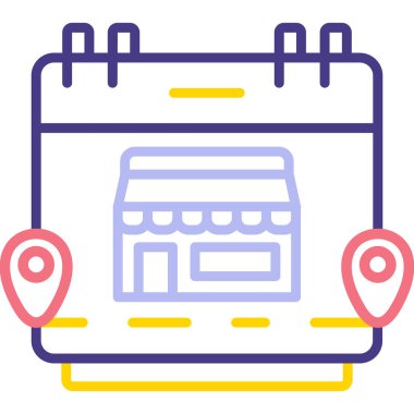 Bir takvim simgesinin vektör illüstrasyonu