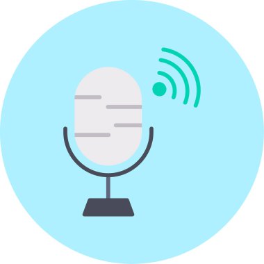 Mikrofon. Web simgesi basit illüstrasyon