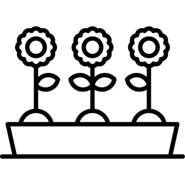 Çiçek. Web simgesi basit illüstrasyon